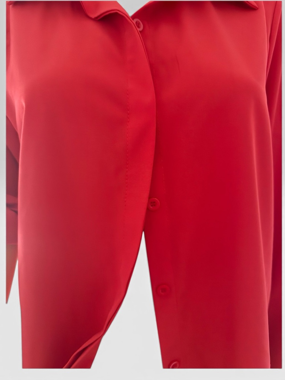 Red Button Down - Picture 5 of 6